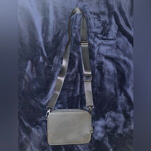 Black Faux Leather Crossbody Bag